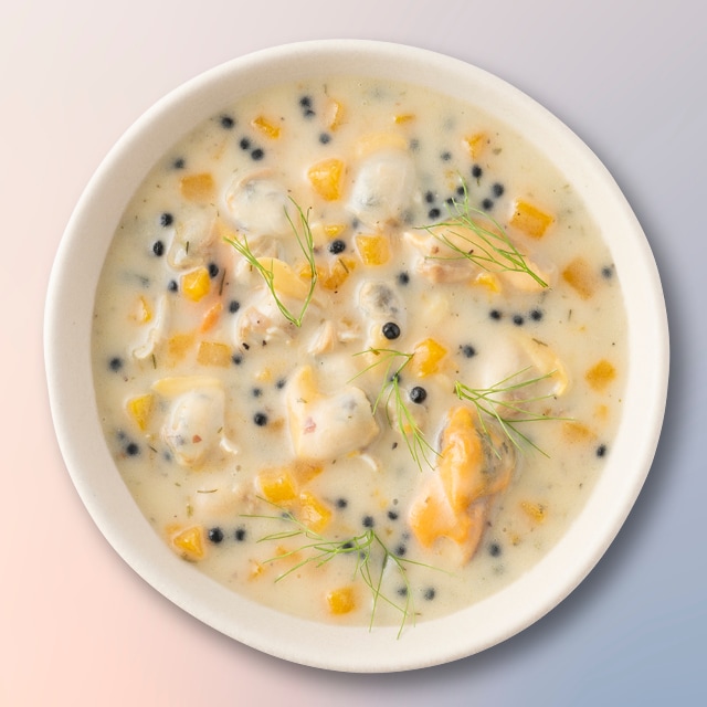 Sauce au potiron à l’aneth, au Pineau des Charentes et au caviar de hareng